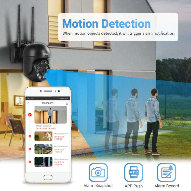 ESCAM WNK618 3.0 Million Pixels 8-channel Wireless Dome Camera HD NVR Security System, Support Mo...