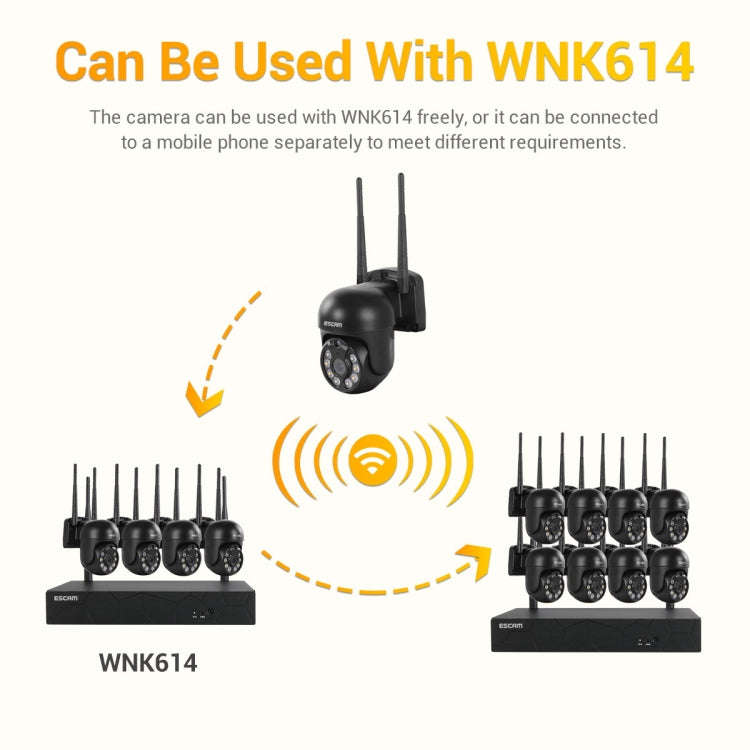 ESCAM WNK610 3.0 Million Pixels Wireless Dome IP Camera, Support Motion Detection & Two-way Audio...