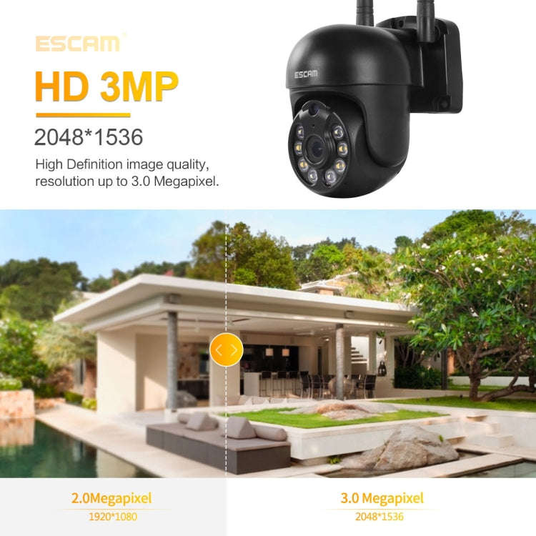 ESCAM WNK610 3.0 Million Pixels Wireless Dome IP Camera, Support Motion Detection & Two-way Audio...
