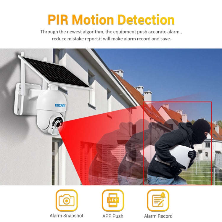 ESCAM QF450 HD 1080P 4G EU Version Solar Powered IP Camera without Memory, Support Two-way Audio ...