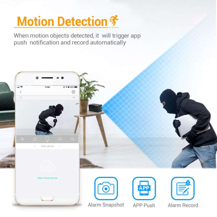 G17 2.0 Million Pixels HD 1080P Smart WiFi IP Camera, Support Night Vision & Two Way Audio & Moti...