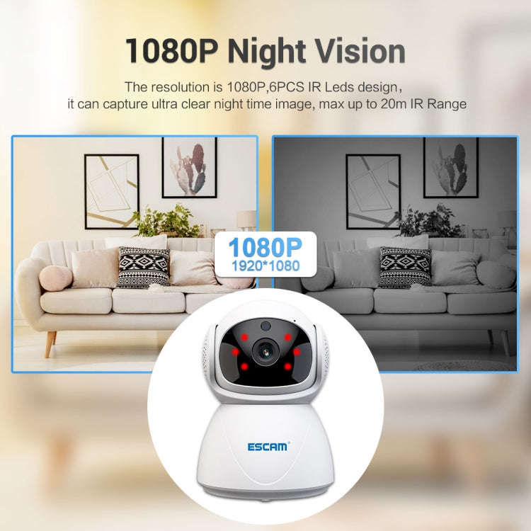 ESCAM PT201 HD 1080P Dual-band WiFi IP Camera, Support Night Vision / Motion Detection / Auto Tra...