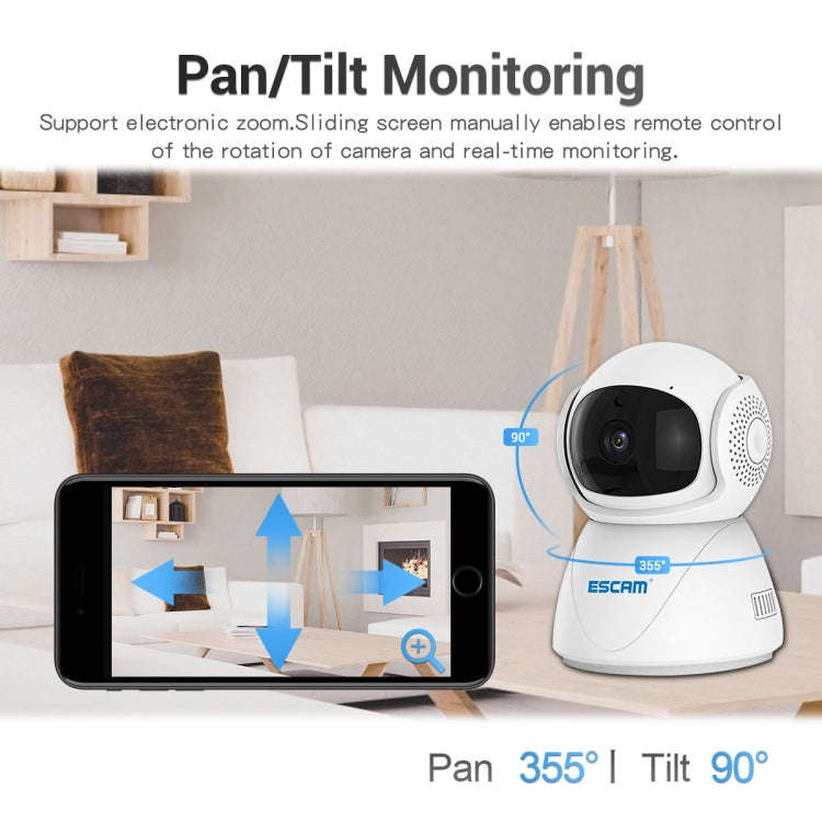 ESCAM PT201 HD 1080P Dual-band WiFi IP Camera, Support Night Vision / Motion Detection / Auto Tra...