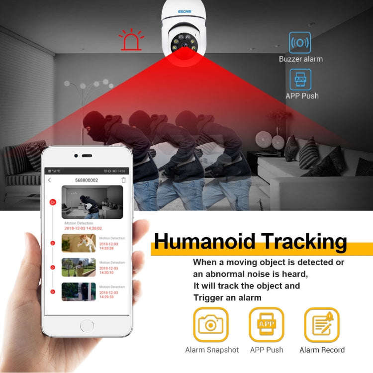 ESCAM PT208 1080P HD Light Bulb WiFi Camera, Support Motion Detection, Two-way Audio, Night Visio...