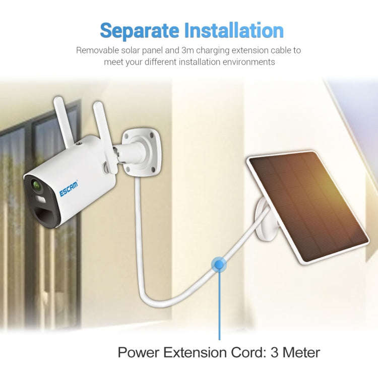 ESCAM QF290 HD 1080P WiFi Solar Panel IP Camera, Support Motion Detection / Night Vision / TF Car...