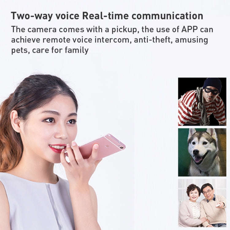 GH3 WiFi Smart Surveillance Camera with Magnet Mount, Support Night Vision / Two-way Audio(White)