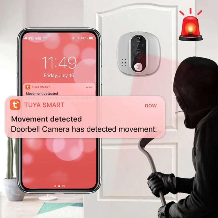 W1 4.3 inch 1080P WiFi Smart Visual Electronic Doorbell Support PIR Motion Detection