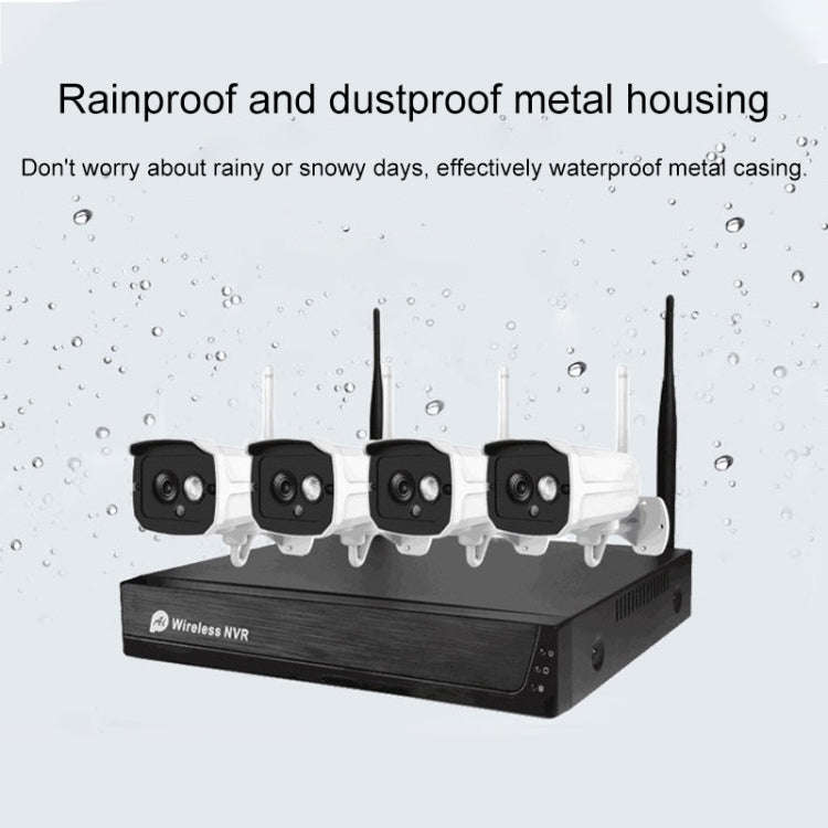 H105 720P 4-ways Wiring-free Wireless Camera NVR Kit