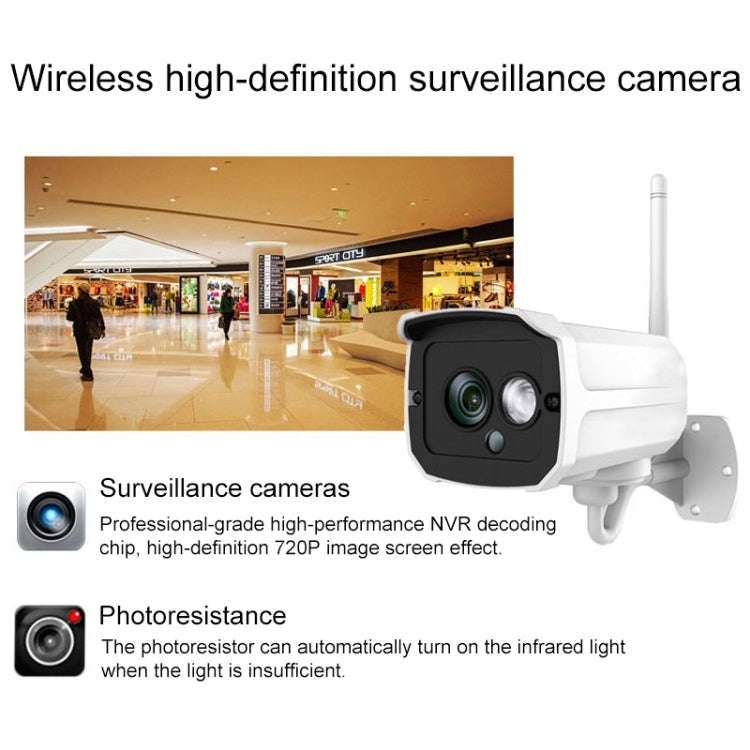 H105 720P 4-ways Wiring-free Wireless Camera NVR Kit