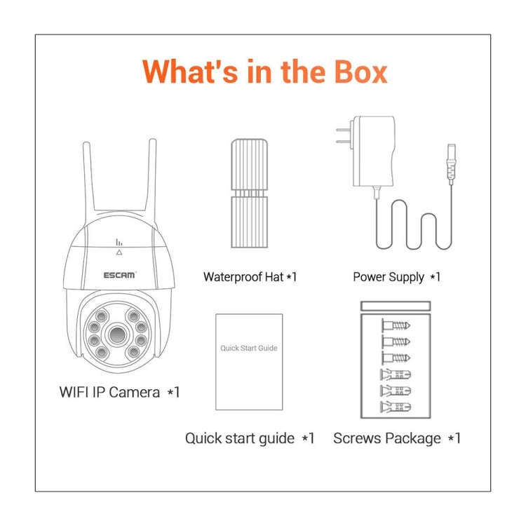 ESCAM QF218 1080P Pan / Tilt AI Humanoid Detection IP66 Waterproof WiFi IP Camera, Support ONVIF ...