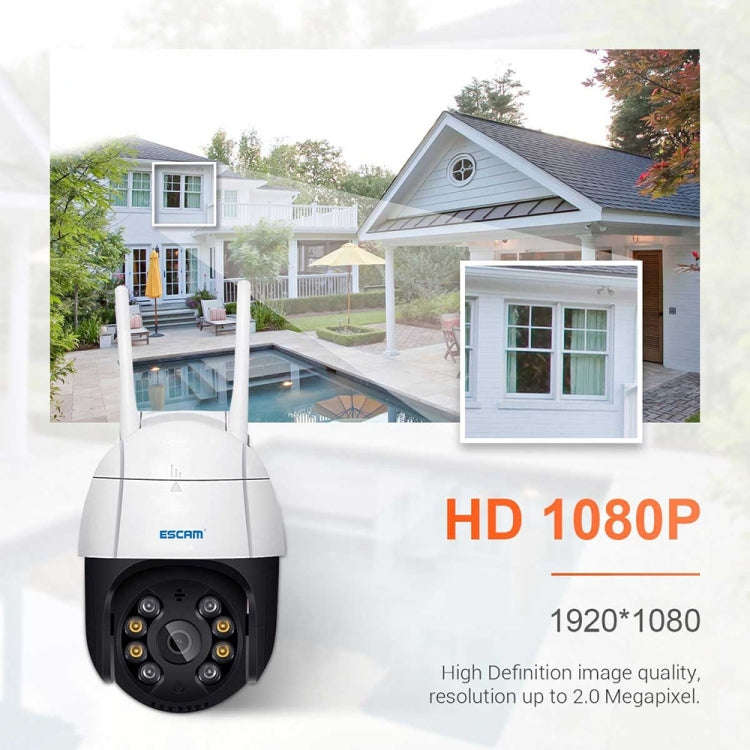 ESCAM QF218 1080P Pan / Tilt AI Humanoid Detection IP66 Waterproof WiFi IP Camera, Support ONVIF ...