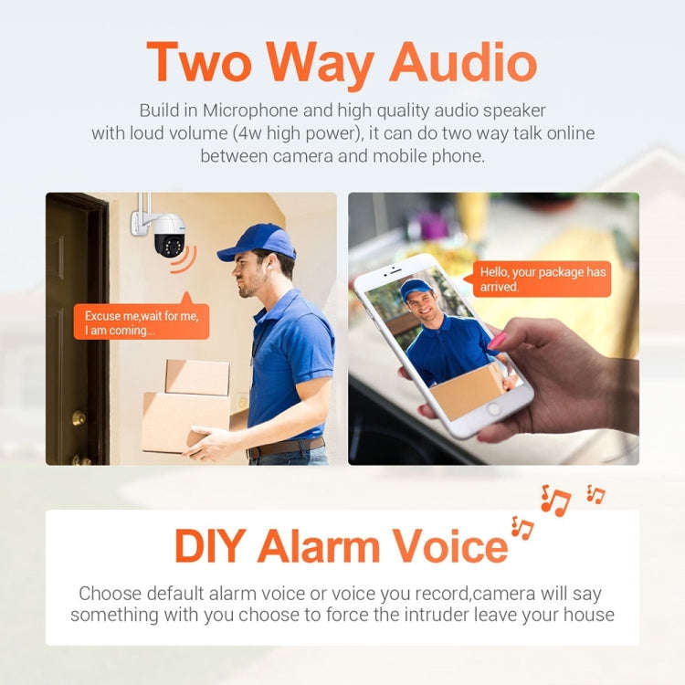 ESCAM QF218 1080P Pan / Tilt AI Humanoid Detection IP66 Waterproof WiFi IP Camera, Support ONVIF ...