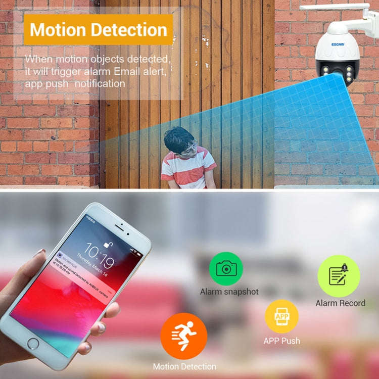 ESCAM Q5068 H.265 5MP Pan / Tilt / 4X Zoom WiFi Waterproof IP Camera, Support ONVIF Two Way Talk ...