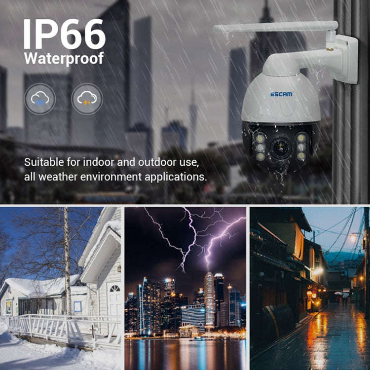 ESCAM Q5068 H.265 5MP Pan / Tilt / 4X Zoom WiFi Waterproof IP Camera, Support ONVIF Two Way Talk ...