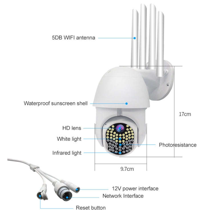 AL-63 2.0 Million Pixels 1080P HD WiFi IP Camera, Support Night Vision & Motion Detection & Two-w...