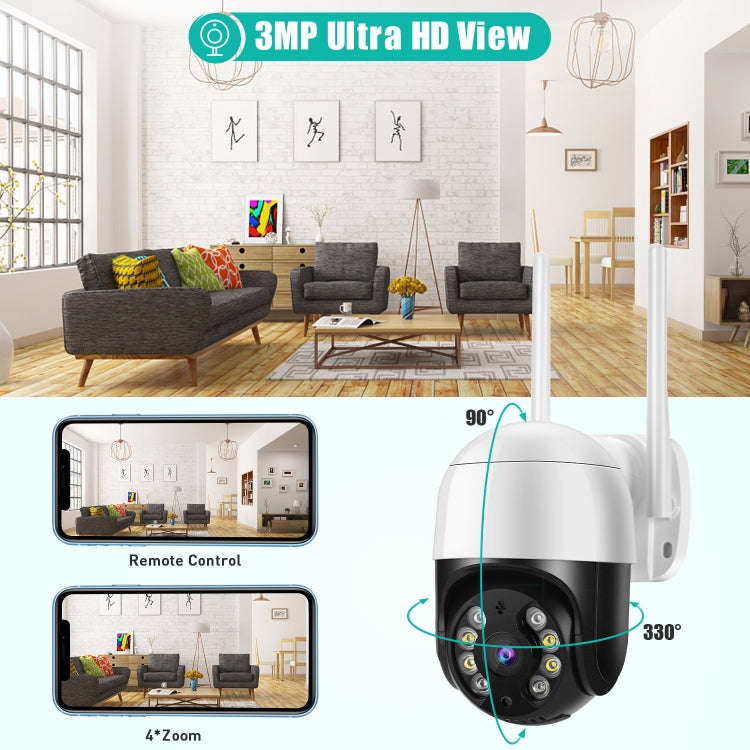QX29 3.0MP HD WiFi IP Camera, Support Night Vision & Motion Detection & Two Way Audio & TF Card, ...