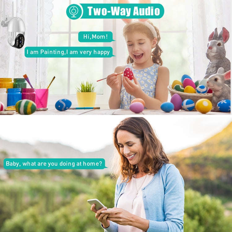 QX33 1080P Panoramic PTZ 360 Degree Rotating WIFI Camera, Support Day and Night Full Color & Two-...