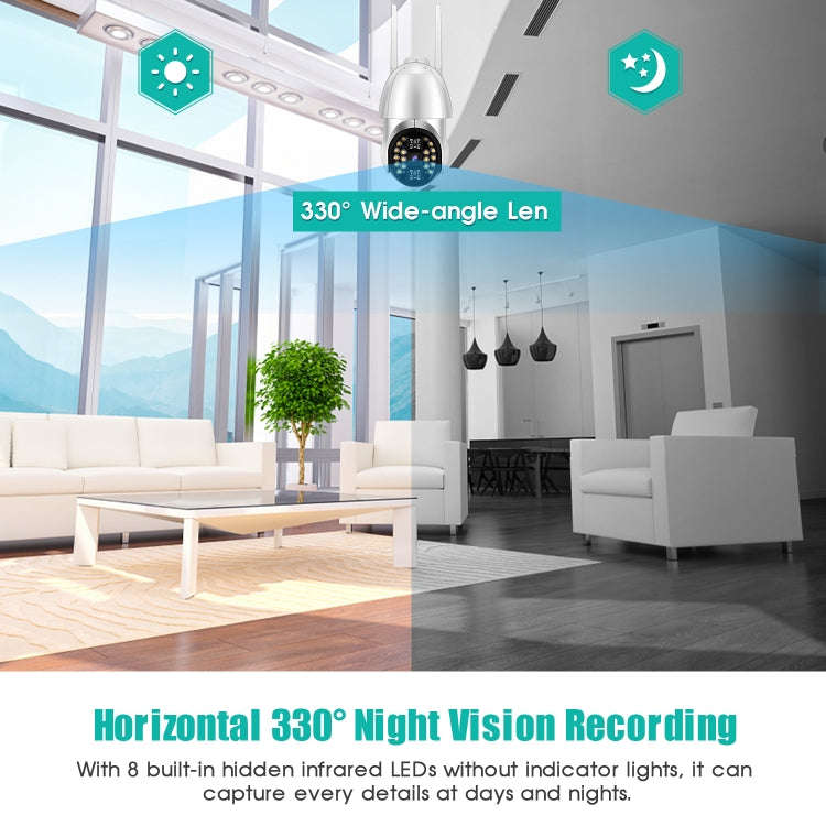 QX33 1080P Panoramic PTZ 360 Degree Rotating WIFI Camera, Support Day and Night Full Color & Two-...