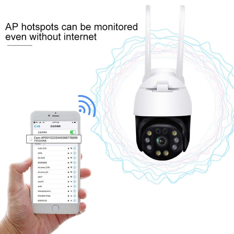 QX36 1080P 3.0MP 3.6mm Lens IP65 Waterproof PTZ 360 Degree Rotating WIFI Camera, Support Day and ...