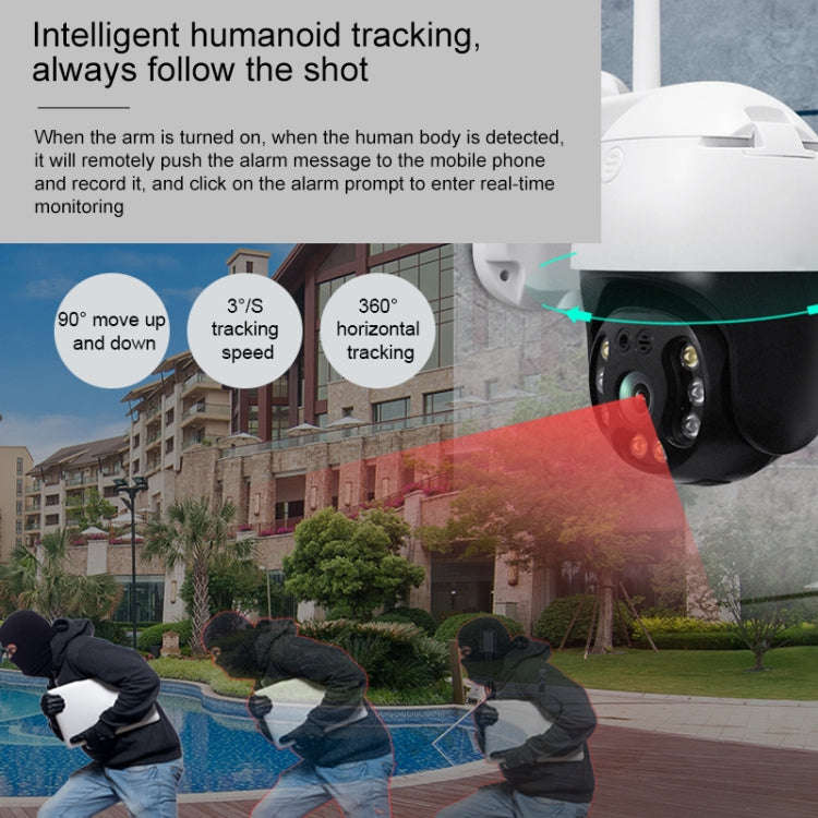 QX36 1080P 3.0MP 3.6mm Lens IP65 Waterproof PTZ 360 Degree Rotating WIFI Camera, Support Day and ...