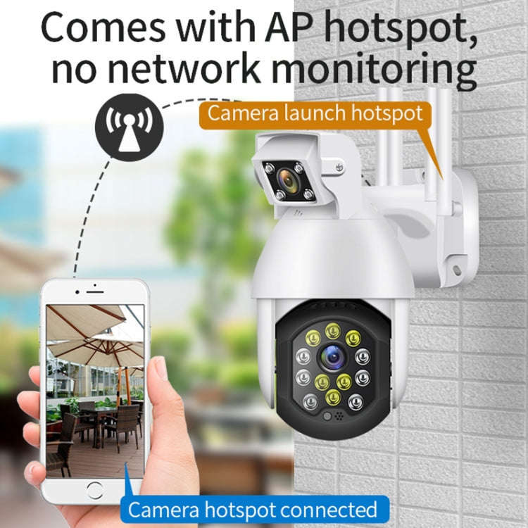 QX41 1080P 2.0MP Dual Lens IP66 Waterproof Panoramic PTZ WIFI Camera, Support Day and Night Full ...