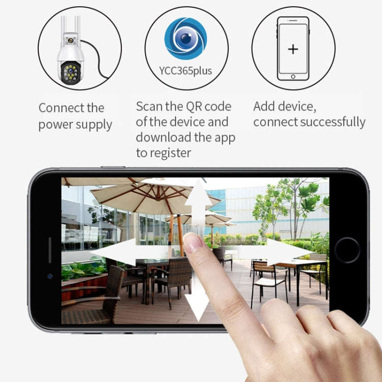 QX41 1080P 2.0MP Dual Lens IP66 Waterproof Panoramic PTZ WIFI Camera, Support Day and Night Full ...