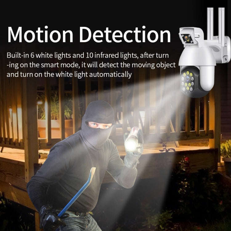 QX41 1080P 2.0MP Dual Lens IP66 Waterproof Panoramic PTZ WIFI Camera, Support Day and Night Full ...