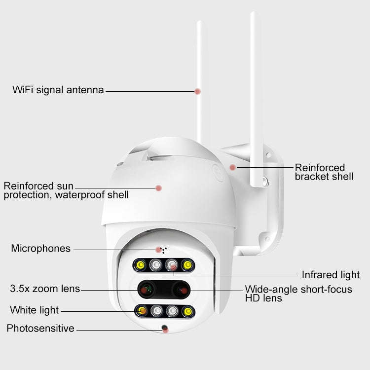 QX48 Pixels 1080P HD Wireless IP Camera, Support Motion Detection & Infrared Night Vision & TF Ca...