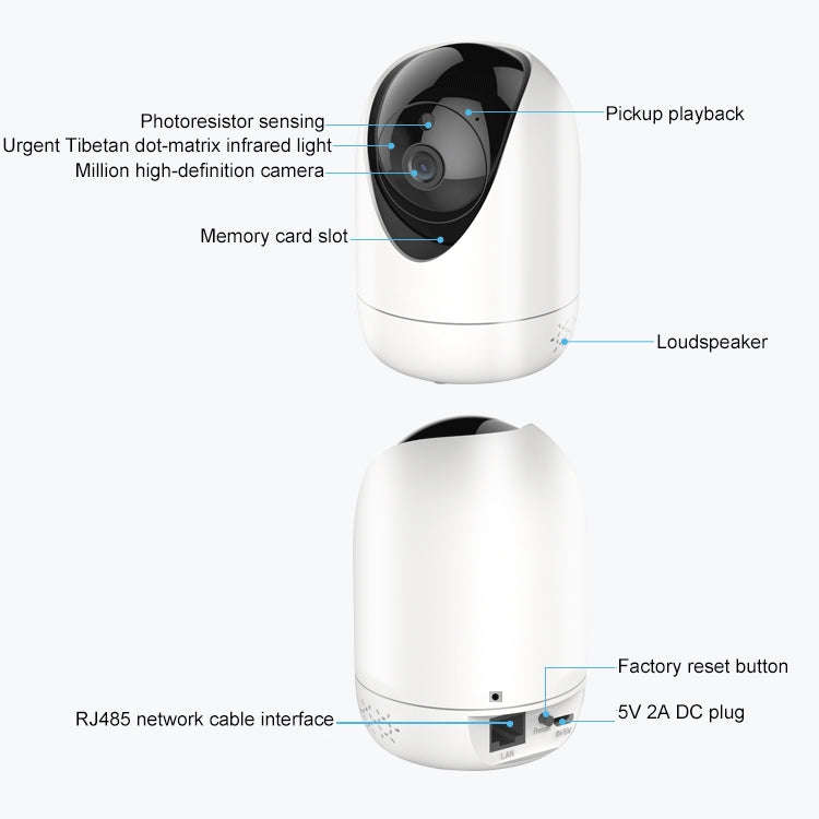 YT47 HD Wireless Indoor Network Shaking Head Camera, Support Motion Detection & Infrared Night Vi...