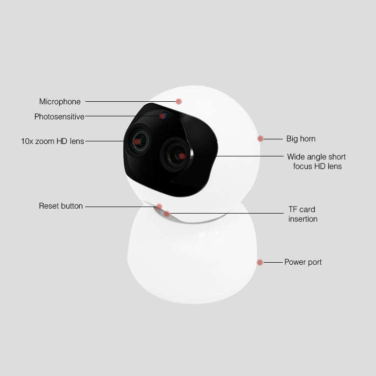 YT48 HD Wireless Indoor Network Shaking Head Binocular Camera, Support Motion Detection & Infrare...