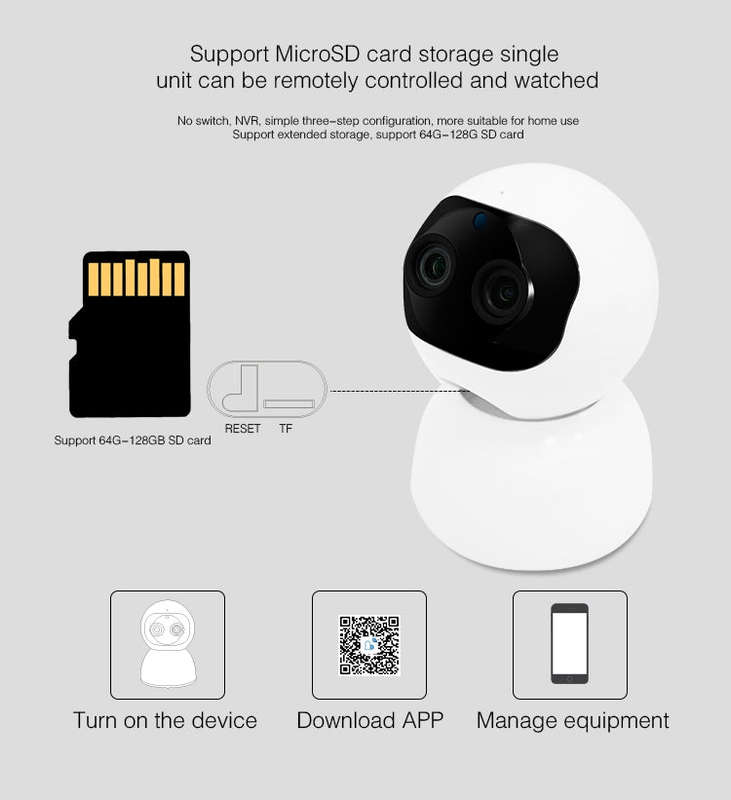 YT48 HD Wireless Indoor Network Shaking Head Binocular Camera, Support Motion Detection & Infrare...