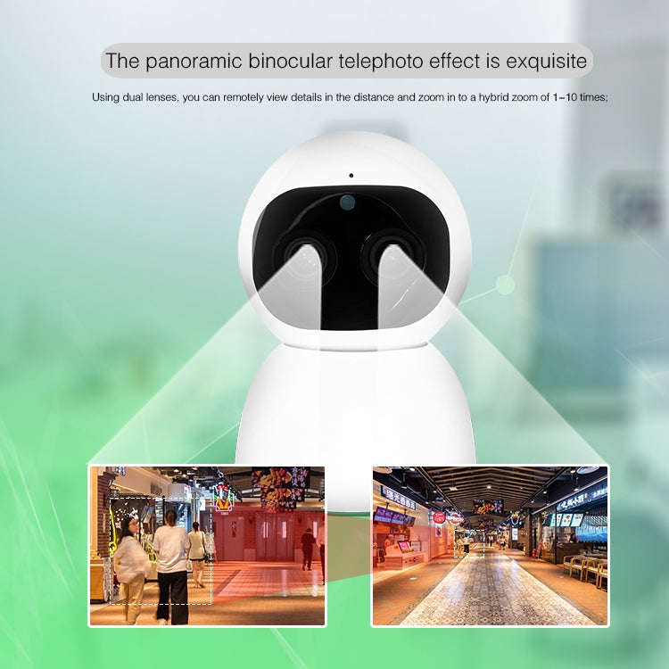YT48 HD Wireless Indoor Network Shaking Head Binocular Camera, Support Motion Detection & Infrare...