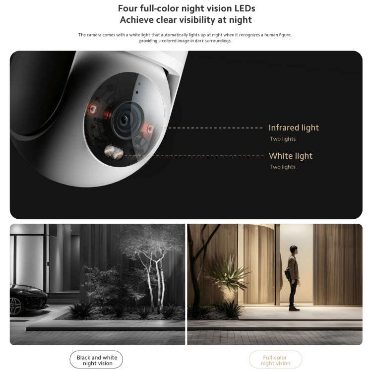 Original Xiaomi CW300 4MP Outdoor Camera IP66 Waterproof Full Color Night Vision WiFi Camera, US ...
