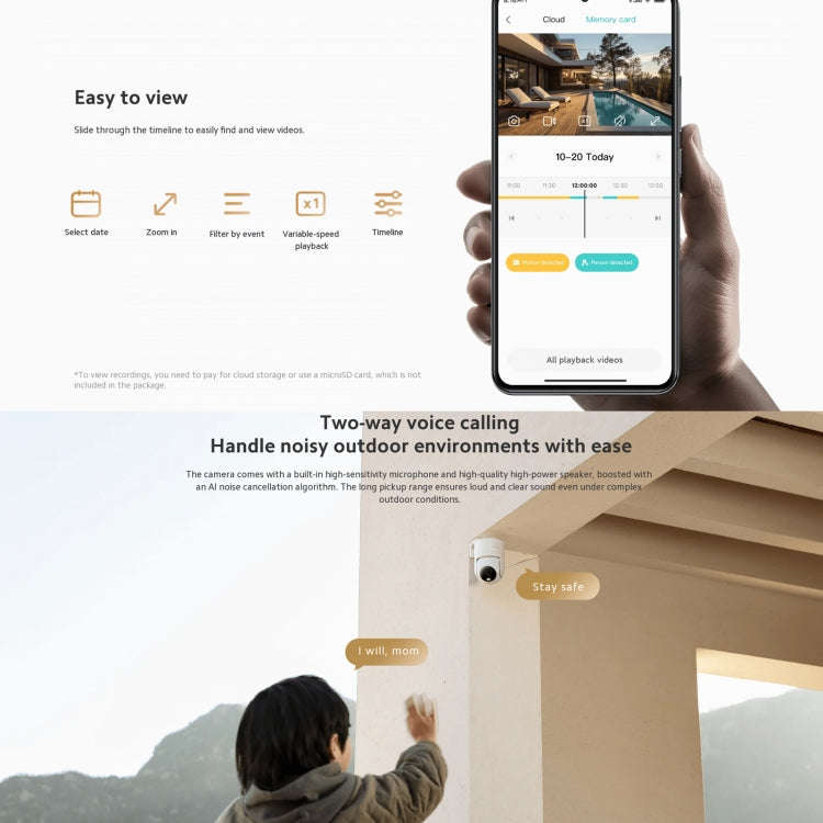 Original Xiaomi CW300 4MP Outdoor Camera IP66 Waterproof Full Color Night Vision WiFi Camera, US ...