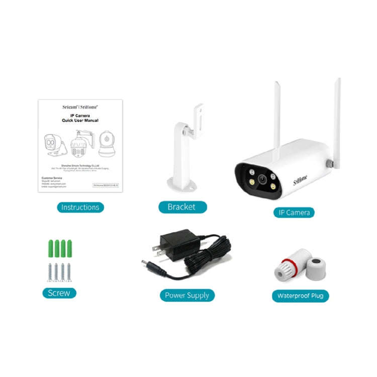SriHome SH037 4.0 Million Pixel 2.4G+5G WiFi Waterproof Camera, Support Two-way Voice & TF Card &...