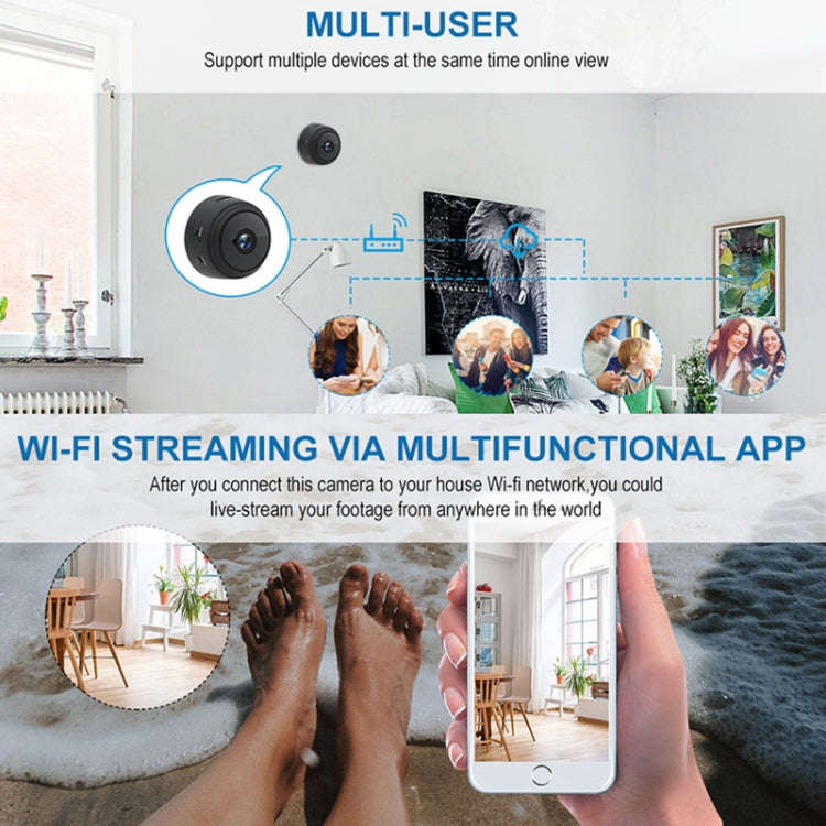 A9+ 1080P WiFi Remote Wireless Camera, Support Night Vision & Motion Detection & TF Card, Broadco...