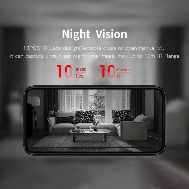ESCAM PVR008 HD 1080P WiFi IP Camera, Support Motion Detection / Night Vision, IR Distance: 10m, ...
