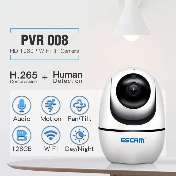 ESCAM PVR008 HD 1080P WiFi IP Camera, Support Motion Detection / Night Vision, IR Distance: 10m, ...