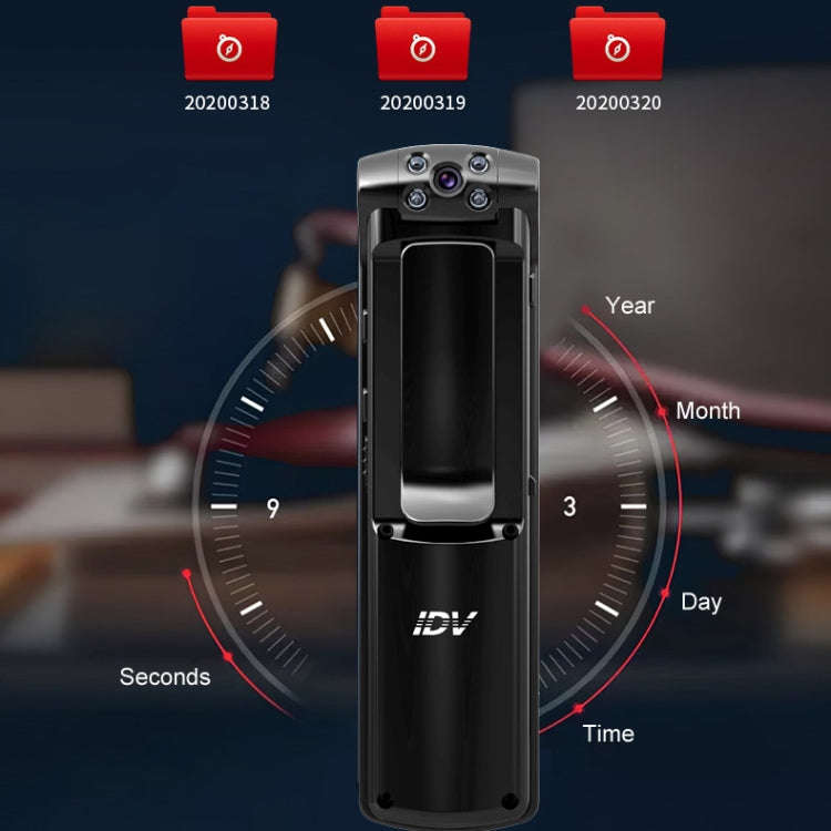 IDV-L01 1080P HD WiFi Back Clip Digital Pen Voice Recorder Mini Camera, Support IR Night Vision &...