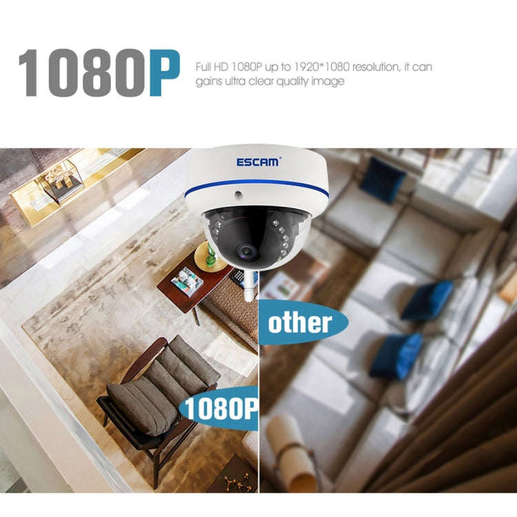ESCAM Speed QD800WIFI ONVIF HD 1080P 2.0MP P2P Private Cloud IP66 Waterproof Security WiFi IP Cam...
