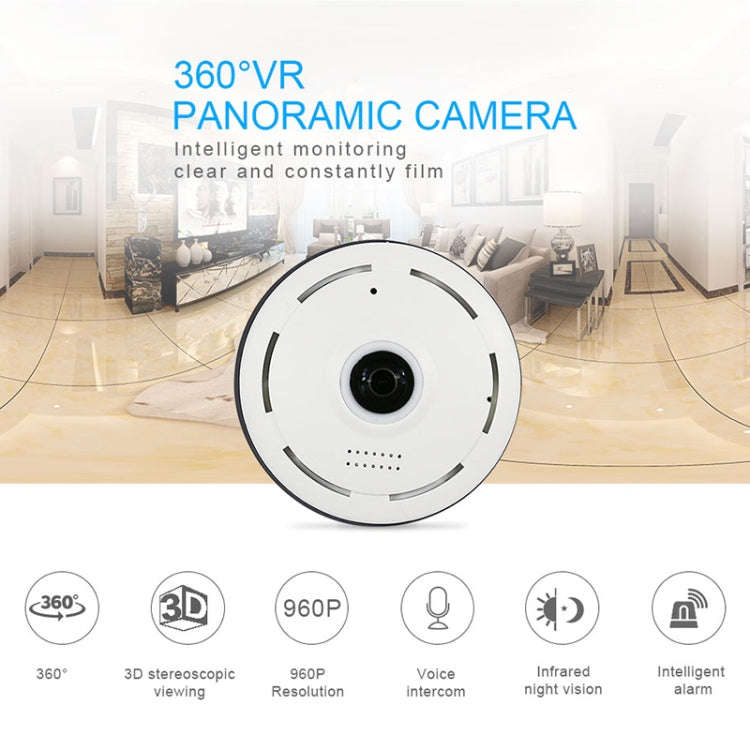 360EyeS EC10-I6 360 Degree HD Network Panoramic Camera with TF Card Slot ,Support Mobile Phones C...