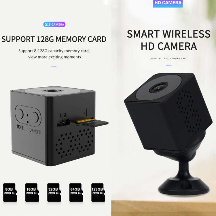 Q16 Mini WiFi Wireless Network Action Camera Wide-angle Recorder with Night Vision and Motion Det...