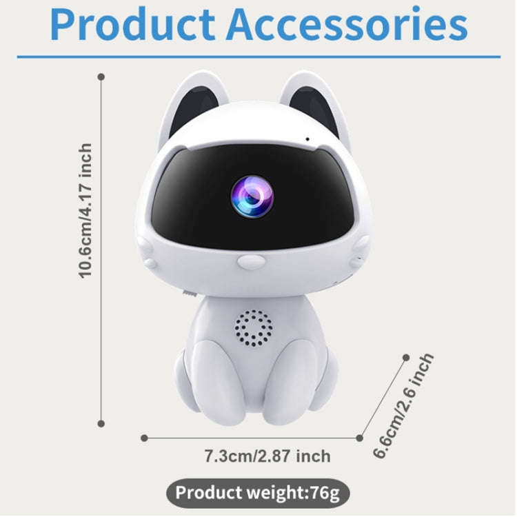 K9 Cute Pets Smart Home Camera, Support Night Vision & Two-way Voice & Motion Detection (White)