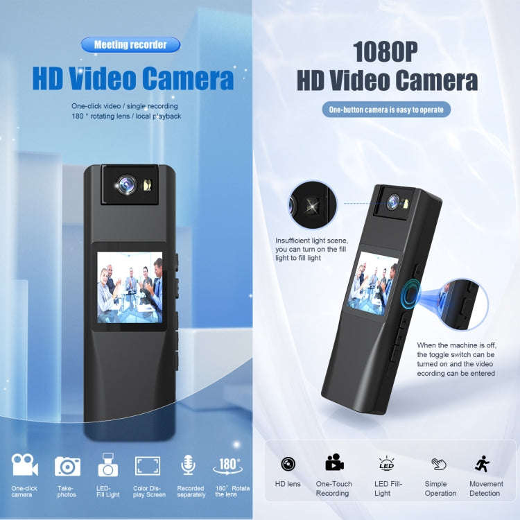 L12 180 Degrees Rotation Conference Video Recording Camera Mini HD 720P WiFi Camera (Black)