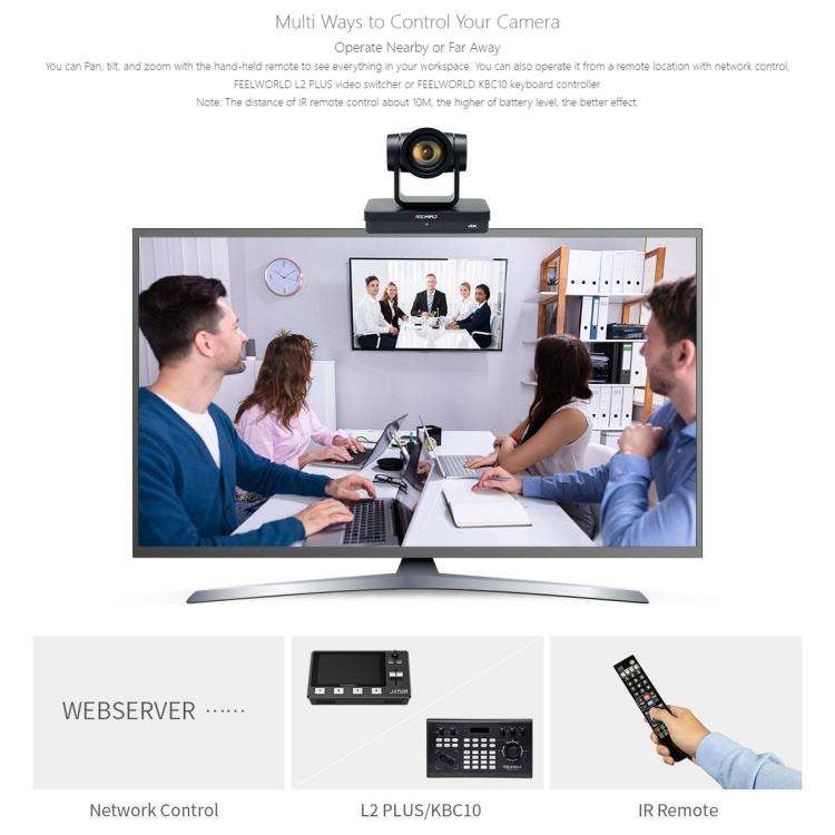 FEELWORLD UHD4K12X 4K PTZ Camera 12X Optical Zoom, Auto Focus SDI HDMI USB IP Remote Control (EU ...