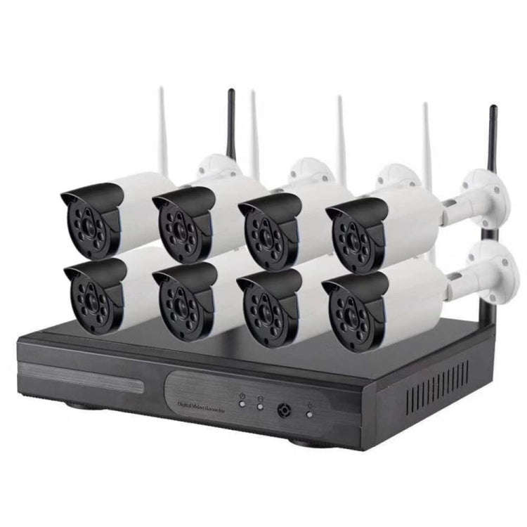 8CH HD 720P 1.0 Mega Pixel 2.4GHz WiFi IP Bullet Camera + NVR Kit