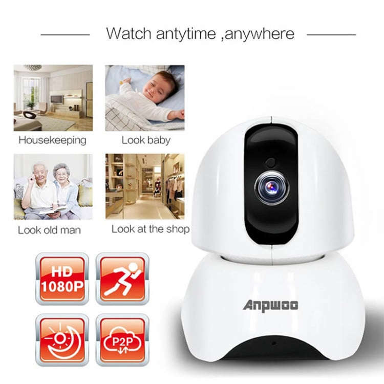 Anpwoo-YT003 2.0 Mega 3.6mm Lens Wide Angle 1080P Smart WIFI Monitor Camera , Support Night Visio...