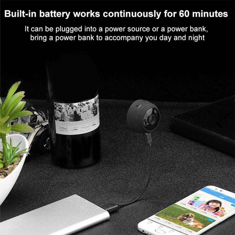A9 720P Wifi Wireless Network Camera Wide-angle Recorder(Black)