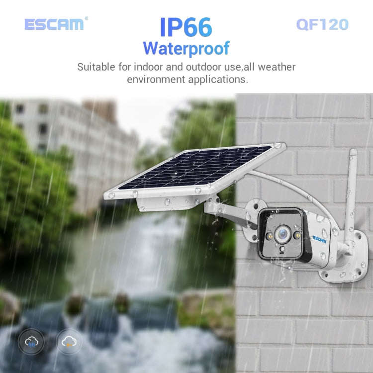 ESCAM QF120 1080P IP66 Waterproof WiFi IP Camera with Solar Panel, Support Night Vision & Motion ...