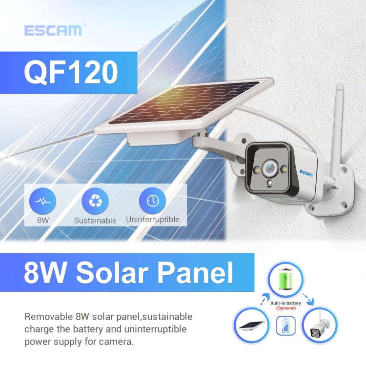 ESCAM QF120 1080P IP66 Waterproof WiFi IP Camera with Solar Panel, Support Night Vision & Motion ...